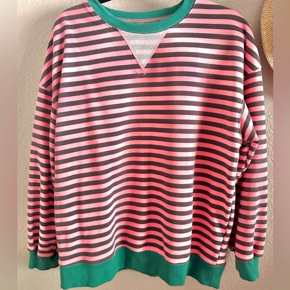 Fun striped terry cloth sweater